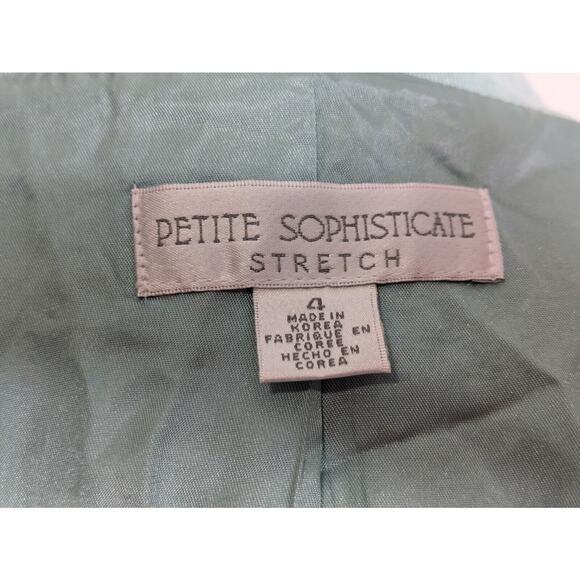 Vintage Petite Sophisticate Stretch Corduroy Blazer Jacket Size M Sea Foam Green - Picture 7 of 9